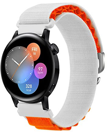 Alpine Loop Armband für Huawei Watch GT2 42mm/Watch GT3 42mm, Huawei Watch GT2 42mm/Watch GT3 42mm Armband Titan G-Haken Nylon Sport Armband Kompatibel mit Huawei Watch GT2 42mm/Watch GT3 42mm (1)