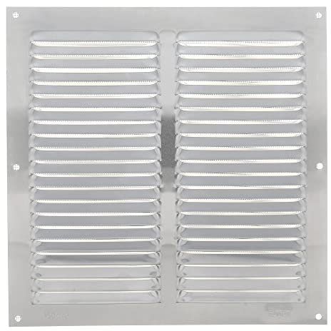 Amig - Griglia Quadrata in Alluminio con Zanzariera | Griglie di Ventilazione per Presa d'Aria | Ideale per Soffitto Cucina e Bagno | Dimensioni 250 x 250 mm | Colore Argento