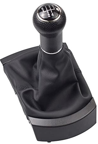 Kakulkomen Schaltknauf ,Schalthebelmanschette für Seat Ibiza 2002 2003 2004 2005 2006 2007 2008, staubdichte Abdeckung (R5 Speed-Black Line)