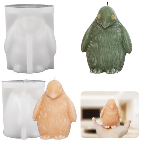 ESEDAGE Pinguinform Pinguin Kerzenform Tierform Pinguin Harz Gießform Harz Herstellung Formen Silikonform für Kerze Zuhause Dekorieren Form Kerzenherstellung Form 3D Tierform Tonform
