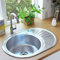 Homgoday Évier de cuisine avec filtre et siphon ovale en acier inoxydable, grand bol, lavabo de cuisine pour buanderie, cuisines, bars, pubs