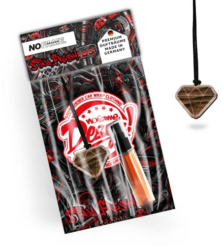NoFame.Design Duftbaum aus Holz DIAMANT Einzigartig Perfekte für Autoliebhaber Inkl. 5ml Duftspray Luxus Edle Düfte