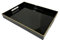 Black Serving Tray with Handles, Decorative Organizer for Ottoman Coffee Table, Living Room, Bedroom, Bathroom, Kitchen Tabletop, Large Plastic Tray 16x12