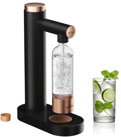 HOMELUX Wassersprudler, Sprudelwasser Maschine Mit 1L PET-Flaschen Bpa-Frei, Soda Maker, Wasser Sprudel GeräT, Water Carbonator, Zum Sprudeln Von Leitungswasser, Schwarz