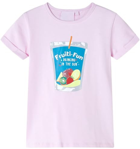 Kinder T-Shirt Rundhalsausschnitt Kurzarmshirt Kindershirt Mädchen Zartrosa 116
