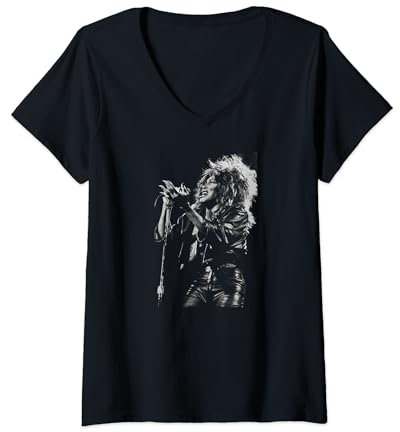 Womens Tina Turner Performing Live By Stephen Wright V-Neck T-Shirt