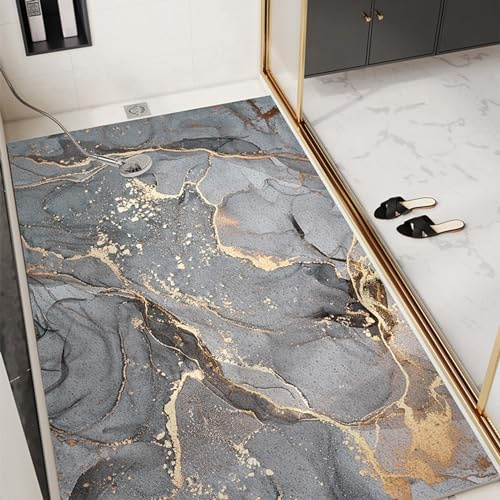 Yinghesheng rutschfeste Badematten Dusche antirutschmatte 80x120 cm Duscheinlage rutschfest Duschmatte Drucken PVC für Nassbereich, Hohe Wasserdurchlässigkeit