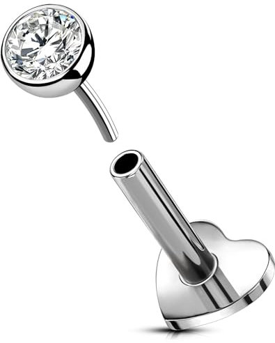 OUFER Body Piercing Titan Helix Piercings Threadless Lip Stud Bar 16G 5/6/8/10/12mm Tragus Conch Labret Piercing Earring Jewellery Lippenpiercing