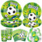 Vajilla de Fiesta Futbol Vajilla Cumpleaños, Decoracion Cumpleaños Futbol, Platos Vasos Servilletas Globos, Fiesta de Fútbol, ​​Fiesta de Cumpleaños -10 Invitados