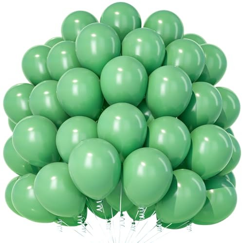 Teselife Palloncini Verde Salvia, 100 Pezzi 12 Pollici Opachi Retro, Verde Oliva per Feste Uomini Donne Compleanno Baby Shower Anniversario Fidanzamento Laurea Wild One Deco