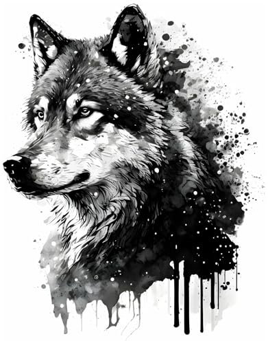 Samunshi® Wandaufkleber Wilder Wolf Wolf Wandsticker Walhalla nordische Mythen Kinderzimmer Aufkleber Küche Wallart Runen Odin 39x50cm
