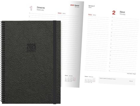 Ingraf Tokio Kalender, Tag pro Seite, 17 x 24 cm, Schwarz, Katalanisch 2025