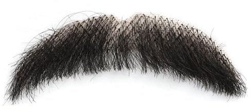 Schwarzer falscher Schnurrbart, Schnurrbart menschlicher Haare, realistischer gefälschter Bart Sparrow Fake -Spitzbart -Bart, halten Sie sich für Halloween -Cosplay -Kostümparty auf dem Schnurrbart