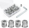 BOUMVID Insert Fileté Bois M5 x 10mm, 40 Pièces Douille Filetée Visser Écrous à Bois Acier au Carbone Zinc Intérieur Manchons a Visse Vis Tête, Inserts D'écrou Ecrou Hexagonal pour Meubles en Bois