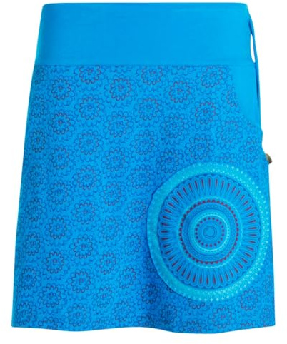 Vishes kurzer Damen-Rock mit Mandalas I Handgefertigt aus 100% Baumwolle I Rock mit Taschen I Ideal für warme & kalte Monate I Nachhaltige Alternative Bekleidung