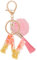 MWOOT Nom Lettre initiale N Porte-clés, Rose Porte-clés pour Femme, Charmes en Résine Pour Clé Porte Clef Voiture Décor Sac à main