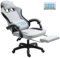 Fabric Massage Gaming Chair, Fabric Ergonomic Computer Chair, Video Game Chair, Massage Office Chair, Desk Swivel Chair, Adjustable, Reclining, Footrest, Massage Cushion, Fabric Material, Grey, New