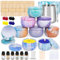 Kit para hacer velas, kit de velas DIY para adultos, kit de velas DIY adecuado para principiantes y avanzados, latas de cera de soja natural, juego completo para hacer velas