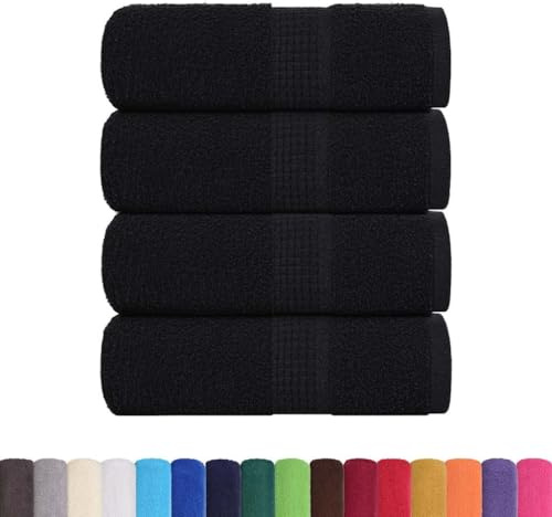 vidaXL Gästetücher FROGN 4 STK. Schwarz 30x50 cm 360 g/m²