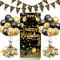 Decorazioni Compleanni Uomo Donna,Nero Oro Palloncini Compleanno,Striscione di Compleanno Nero Oro,Coriandoli,Addobbi Compleanno,Compleanno per Decorazioni Festa Compleanno