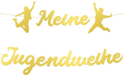MEJOSER Jugendweihe Deko Girlande reflektierend 2025 Gold Banner Mädchen Junge Jugendliche Teenager für Wand Fenster