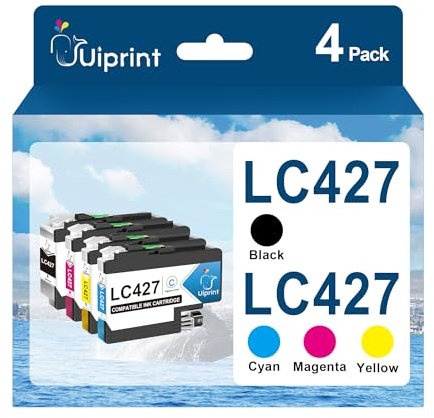 Uiprint LC427 Druckerpatronen Kompatibel für Brother LC-427 LC427XL | Patronen Kompatibel für Brother HL-J6010DW MFC-J5955DW MFC-J6955DW MFC-J6957DW MFC-J6959DW(4-Pack, Schwarz/Cyan/Magenta/Gelb)