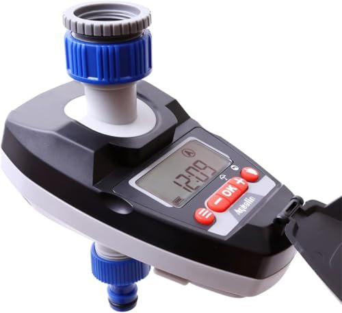 Temporizador de aspersor de agua, pantalla LCD, temporizador de manguera de agua de jardín, controlador de sistema de riego, retardo de lluvia y riego manual para césped y jardines