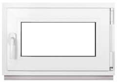 Framex Ventana de sótano PVC pequeña blanca de ANCHO x ALTO 65 x 40 cm (650 x 400 mm), doble acristalamiento (32 mm), oscilobatiente, DIN derecha, Premium