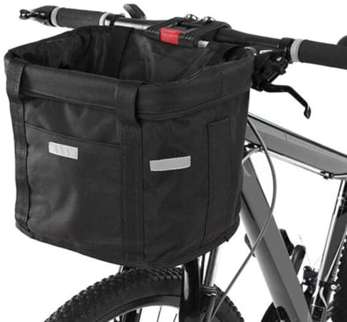 Fahrradkorb, Faltbar Fahrrad vorne Korb, mit Lenkeradapter und Kabellbinder,Abnehmbare Lenkerkorb Tasche für Kleiner Hund-Einkaufen-Reisen-Picknick