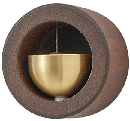 Magnetic Doorbell, Wooden Entry Bells, 5cm/1.97 inch, Rustic Door Chime with Pleasant Sound, Vintage-Inspired Door Opening Accessory for Home, Café, Room, Studio, Wood/Black Walnut