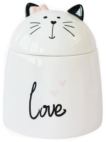 Harewtwy Cartoon White Cute Ceramic Collection Commemorative Jar Cat Shaped Ceramic Storage Jar