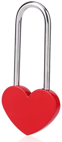 Liebesherz Schloss Herzform Vorhängeschloss, Rotes Einzelherz-Wunschschloss für Liebhaber Hochzeit, Valentinstag, Jahrestag, Reisen, Brücke (Kein Schlüssel) (1 Stück)