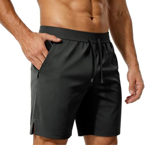 Jupmov Gym Shorts Herren Leichte Sport Jogginghose Kurz(Schwarz,M)