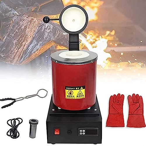 Horno Eléctrico para Fundir Oro - Refina Metales A 1102 °c, Máquina Digital con Pinzas Y Crisol De Grafito - Ideal para Oro, Plata, Estaño Y Aluminio, 1kg