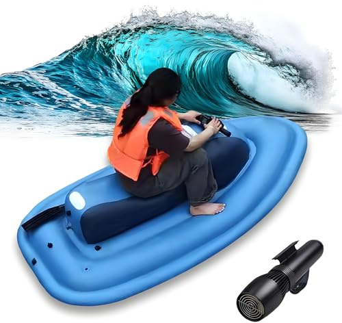 WYBYYDS Summer Underwater Scooter Inflatable Jet Ski, Water Inflatable Boats with Underwater Propeller,10000mah Battery, 3-7km/H, Sea Diving Swimming Pool BoatwithThruster
