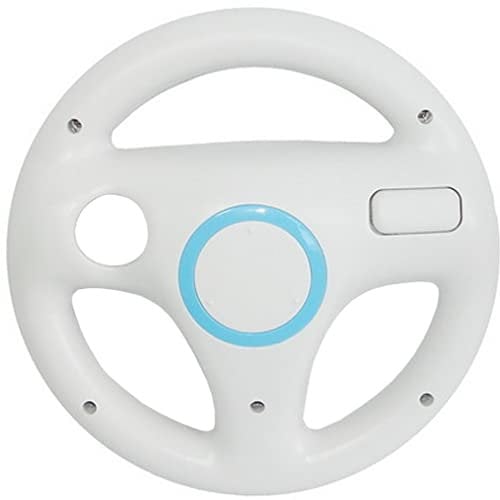 Smardy Lenkrad für Wii Fernbedienung, Weiss - Racing Wheel für Rennspiele Kompatibel mit Nintendo Wii U Controller für Mario Kart und Racing Games
