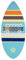 Board Masters VW Collection - Volkswagen Skimboard Echtholz (104 cm) Unisex mit T1 Bulli Bus Design (Gestreift/Blau)