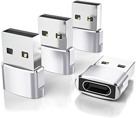 Elebase USB C auf USB Adapter 4 Pack,Typ C Buchse zu A Stecker Ladekabel für iPhone 16 15 14 13 Pro Max,Samsung Galaxy Z Fold Flip 3 4 5 S24 S23 S22 S21 S20 S10,iPad 10 11 Air 4 5 Mini 6,iWatch 9,8,7