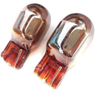 585 WY21W Chrome Amber Indicator Capless Wedge Bulbs (Twin Pack)