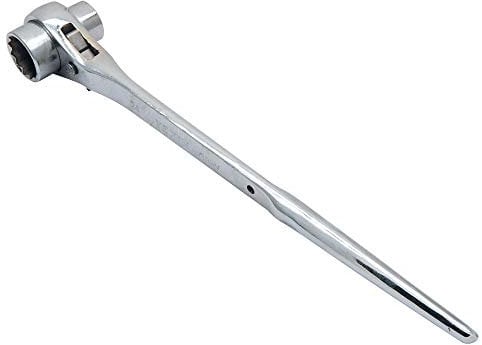 19-24mm Scaffold Spanner Ratcheting Socket Wrench Flat Satin Cr-v Ratchet Podger Tool