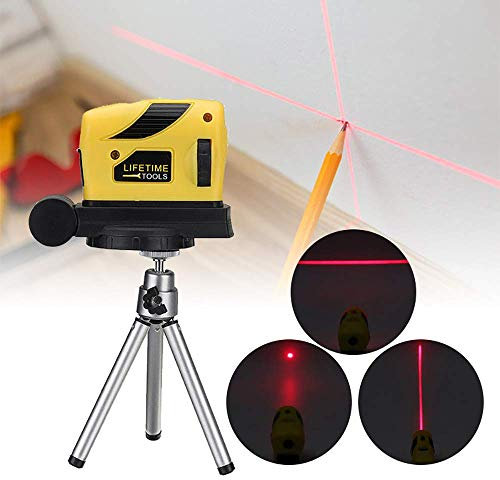 Maso Nivel Láser 3D, Autonivelante de 5 m y Línea/Punto/Cruz Vertical Láser Rojo Brillante con Trípode
