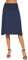 EXCHIC Damen Sommer Hohe Taille A-Linie Knielang Rock Elegant Elastisch Midi Yoga Röcke (S, Navy Blau)
