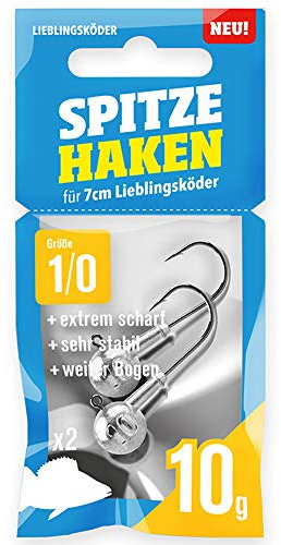 Lieblingsköder Spitze Haken Gr. 1/0 Jigköpfe - 2 Jighaken, Gewicht:10g