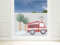Sichtschutzfolie Kinderzimmer Junge Dinos, Fensterfolie Blickdicht, Milchglasfolie (Feuerwehrauto, 80x57cm)