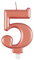 Elegant Metallic Rose Gold Number 5 Birthday Candle - Perfect for Birthday Parties, Anniversaries & More - 1 Pc
