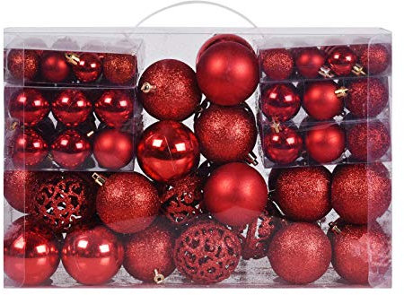 Christbaumkugeln, Rot, 100 Stück
