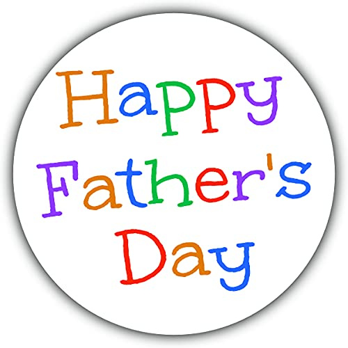 Five Star Party Supplies Happy Father's Day Stickers For Crafts Cards Business Use Sweet Bags Colourful (12 x Round 60mm Large)