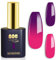 YTD Likomey UV Nagellack Farbwechsel Thermo Farbgel,15ml Traubenviolett Heißes Rosa Chamäleon Shellac Nagelgel UV/LED Color Change Herbst Winter Gellack,WB10