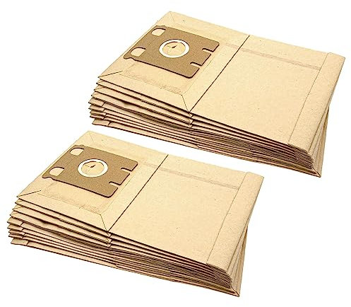 vhbw 20x Staubsaugerbeutel kompatibel mit Miele S217, S218, S219, S220, S221, S222, S223, S224, S225, S226 - Papier, Typ E, 31cm x 19,5cm, Sandfarben