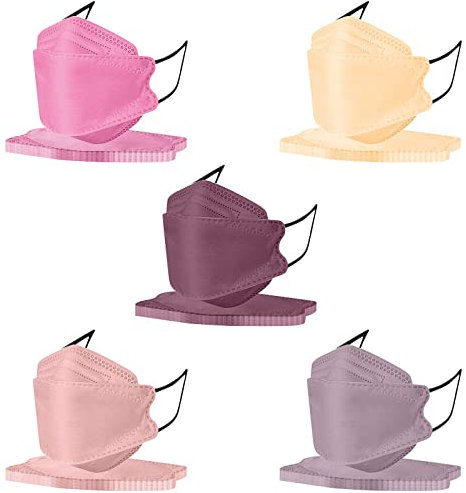DeaAmyGline 50 Stück Mundschutz Erwachsene Bunt,4-lagige,Einweg,Neuer-Trend 3D Fisch-Form,Atmungsaktiv und Staubdicht,Mund und Nasenschutz Mund-Tuch Bandana Halstuch Schals (H15)